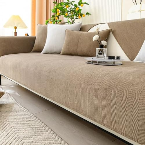 BohrenCL Sofa Covers 1 2 3 4 Seater, Non Slip Sofa Slipcovers, Couch Covers Washable for Sectional Sofa, Settee Covers for All Seasons, Sofa Protectors from Pets/Kids 90x210cm