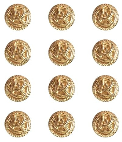 ftiemlovde 12 Edel Dirndl Trachten Goldene Knöpfe （E12 20 mm） | Metall Ösenknöpfe zum Annähen, ideal für Mäntel, Blazer, Kochjacken & Damenkleidung, langlebig