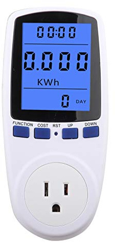UPQRSG LCD Display Night Vision Power Meter Plug, Power Meter Plug Home Energy Consumption Analyzer with Digital LCD Display, Home Energy Watt Volt Amps Wattage KWH