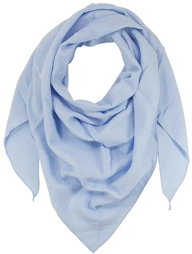 fashionchimp BASIC-Dreieckstuch in Uni-Farben aus 100% Baumwolle, Dreieck Musselin-Schal, leichtes Tuch für Damen und Herren (Hellblau)