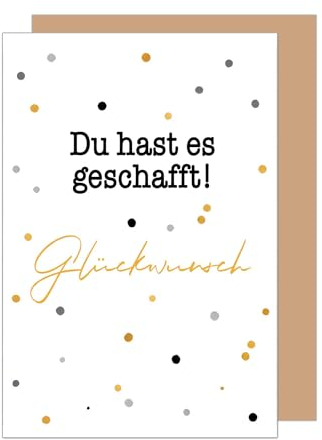 Edition Seidel Premium Glückwunschkarte zur bestandenen Prüfung mit Umschlag. Grußkarte Karte mit Spruch Abschluss Feier Abitur Studium Bachelor Master Matura (PR143 SW024)