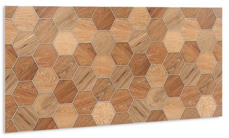 Tulup Imperméable PVC 100x50cm Panneaux Autocollants Muraux pour la Cuisine Salle de bains Adhesive - Géométrie du bois
