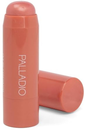 Palladio I'm Blushing 2-in-1 Cheek and Lip Tint, Buildable Lightweight Cream Blush, Sheer Multi Stick Hydrating formula, All day wear, Easy Application, Shimmery, Blends Perfectly onto Skin, Lovely