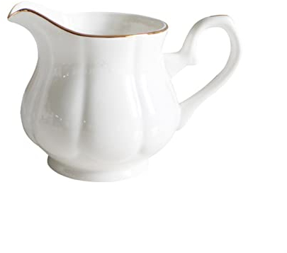 FQCXCKJ Sucrier à la mode avec couvercle, pichet à lait en céramique, ensemble de café familial, ligne dorée, Pot à crème pour Sauce