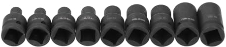 Wasserhahn-Stecknuss-Set mit M6, M8, M10, M12, M14, M18, M20, M22, M24, 9-teiliger Hahn-Steckschlüssel-Adapter Zum Anschluss an National Machine Tap, mit 1/2-Zoll-Antrieb