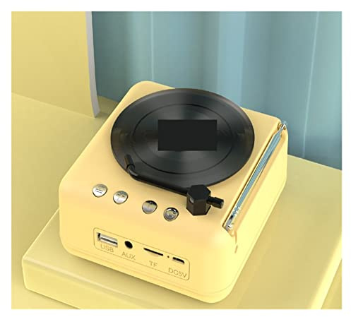 STRAFBRG Giradischi in Vinile atomico Altoparlante Mini Piccola Radio retrò Piccoli Regali creativi(Yellow)