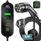 LCLCTEK® 3.6KW Cargador Coche Eléctrico Portátil,8A/10A/13A/16A Cable Cargador Coche EV Tipo 2, 5-Metros Cable Carga Coche Electrico con antalla Digital, IP66 a Prueba de Agua,IEC 62196-2 (5M Negro)
