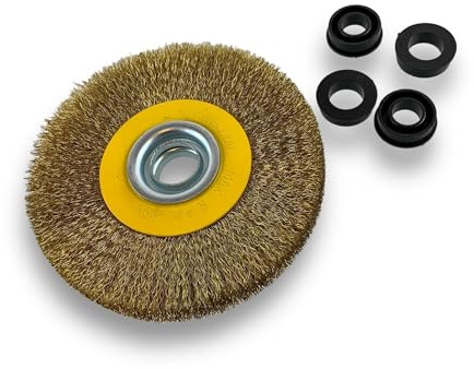 Lot de 10 brosses circulaires LAITON | Ø 125 mm | Epaisseur 2 rangs | Fil souple 0.20 mm ondulé | Alésage 16 mm | Touret meuleuse affûteuse ponceuse | Brossage décapage polissage | Kibros 234127LVx10