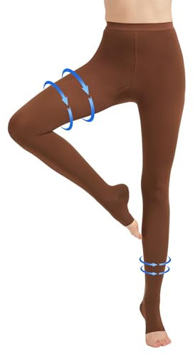 AMZAM® Collant a compressione medica per donne e uomini, calze a compressione graduata 20-30 mmHg, calze a compressione opache senza punta, supporto fino alla vita per edema, vene varicose, trombosi