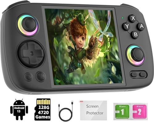 RG Cube - Console da gioco retrò Console portatile RGCube Schermo multi-touch 8+128G Sistema Android 13 Console per videogiochi Batteria da 5200 mAh, Ventilatore, Illuminazione RGB16 Milioni di Colori