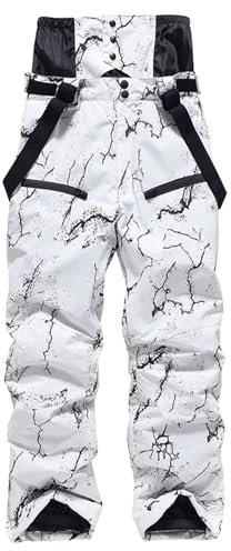 Generisch Ski Hosen Für Männer Pant Outdoorhose Wanderhose Warme Gefütterte Hosenträgerhose Thermohose Wasserdicht Winddichte Softshellhose Skilanglaufhose Schneehose Snowboardhose