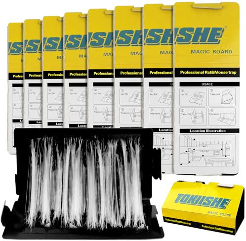 TOKIISHE Pest Sticky Pad Traps Boards, 8 Pack Multi-Use Glue Traps Large Extra Strong Sticky Trap, Efficient Foldable Traps for Indoor, Home Kitchen, Garden & Office