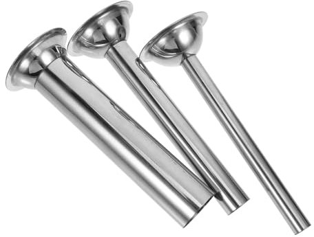 Alipis Sausage Stuffer Tubes Stainless Steel Size 5 Sausage Filler Tube Set for Meat Grinder Kitchen Tool Three-Piece Kit
