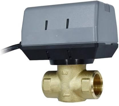ISIRYK Elektrischer Kugelhahn für Wasser 1/2'' 3/4'' 1'' 2 Wege Messing Elektrisches Absperrventil AC220V motorisiertes Kugelventil mit VC6013 Fan Coil Motorisierter Kugelhahn aus Edelstahl(3/4)