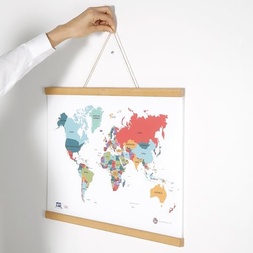 DisplayLager Wood Poster Hanger in Buchenholz, Magnetisch – 40 cm Satz, 40 cm, Rechteckig, Holz, Lasiert, Bilderrahmen, Bild aufhängen, Posterleiste