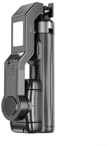 Perche à selfie portable, stabilisateur de cardan pour téléphone portable, avec lumière de remplissage réglable, rotation automatique à 360°, lumière de remplissage