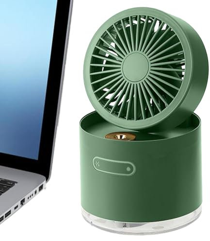 Generico Ventilateur de bureau rechargeable USB avec lumière | Mini ventilateur de table silencieux pour bureau, maison, voyage et usage scolaire, angle réglable et design Staccab