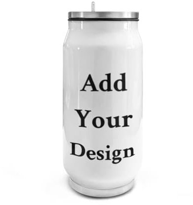 Yexignaon Individuelle Wasserflasche mit Strohhalm, Edelstahl, isolierte Wasserflasche, 500 ml, personalisierbar, auslaufsicher, mit Namensbild, Reisebecher