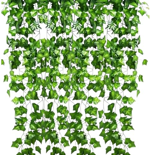 Wennicy 12 Rouleaux de Lierre Rampants Etanches et Résistants aux UV Adaptés aux Maisons Intérieures et Extérieures Mariages Fêtes Décoration de Jardin Guirlande Fleurs finte per decorazioni