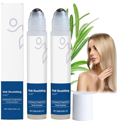 Rosemary Suero para Crecimiento del Cabello Roll-on,2pcs Sérum de Romero para el Crecimiento Capilar Roll-on,Sérum para el Crecimiento Capilar,Sérum Bloqueador del Cuero Cabelludo,25ml