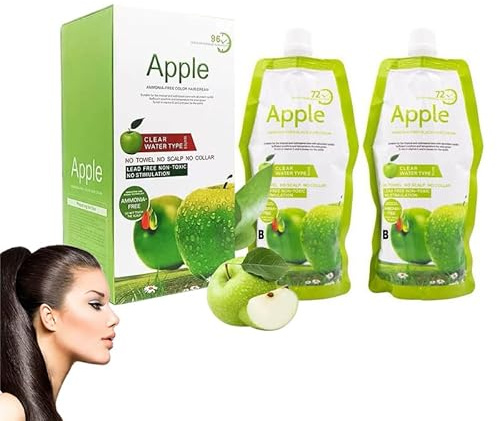 Apple Black Haarfärbecreme,96/72 Stunden Apples Haarcreme, Schnelle Grauabdeckung,Langlebige Farbe,Anti-Ausbleichen,Sanfte Pflege der Kopfhaut,Nicht Klebrig,für den Salon,für den Heimgebrauch (72H)