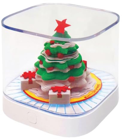 Calendario 3D | Calendario 3D de árbol de Navidad con luz | Planificador organizador horario para adultos y niños, gestión del tiempo, planificación diaria, seguimiento de tareas, oficina, aula