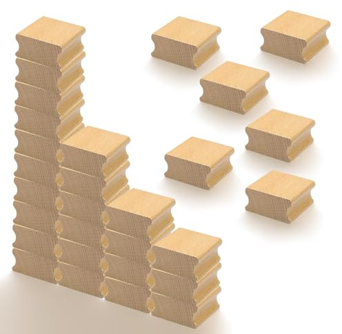 SZSMW 30 Blocco Timbro Staffa In Legno - Timbro In Legno Duro - Adatto A Varie Attività Fai-Da-Te, Può Essere Stampato Con Motivi Diversi, Molto Interessanti E Significativi(40 * 40 * 20mm)