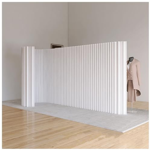 Aeovot Ohne Bohren Raumteiler Ideen, Faltbare Ziehharmonika Raum Trennwand, Separator Room Divider Wall Wasserfestes Nsp-Papier, Raumtrenner Lamellenwand Raumteiler Paravent, Mobil Trennwände