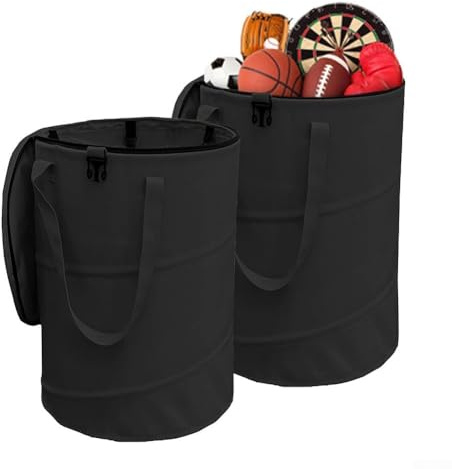 LatoYard Cubo de basura portátil para exteriores, plegable, para camping, 34 x 40 cm, contenedor de basura ligero con material Oxford duradero
