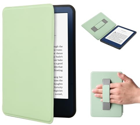 Kindle 11. Generation 2024 Hülle, 6 Leichte Cover für Kindle 2024/2022, Handschlaufe Schutzhülle Case mit Auto Schlaf/Wach Funktion, e-Reader (Modell Nr. RS23CV/C2V2L3)