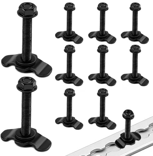 10 Stück Schraubfitting für Airlineschiene M8x60 Airline Fitting für Zurrschienen, Schraubfitting Set Single Endbeschlag zur Ladungsicherung für Wohnwagen,Transporter und Anhänger