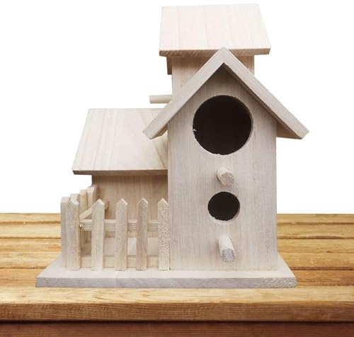 Nichoir à Oiseaux d'extérieur à Peindre – Kit de nid d'oiseau à Faire soi-même – Cabane à Oiseaux en Bois de Style Ferme, Construction de matériaux naturels, Projet d'artisanat Amusant pour |