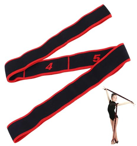 Jetstream 8 Niveaux de Forces Sangle d'Exercice Extensible, Sangle d'Étirement Élastique de Yoga, Ceinture de Yoga Élastique, compatible avec le Pilates, la Danse et le Fitness, Rouge