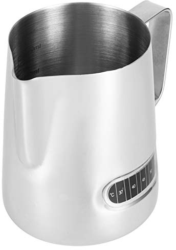 RASTKY Brocca per Schiuma Latte Art in Acciaio Inossidabile con Induzione della Temperatura per gli Amanti del caffè Home Office 600 Ml