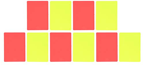 Mimdixy Juego de Tarjetas de árbitro de fútbol de 5 uds, Juego de Tarjetas de árbitro de fútbol de PVC, Juego de Tarjetas de expulsión de Advertencia Rojas y Amarillas para Partido de