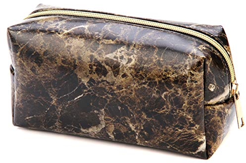 JAWSEU Mädchen Schüler Federmäppchen Große Kapazität Federtasche reißverschlüsse Marmor Textur Mäppchen Office Stiftehalter Organizer Stationäre Tasche Kosmetiktasche Klein Makeup Taschen,Braun