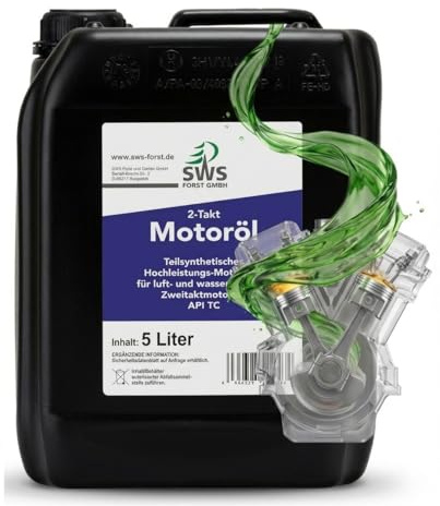 SWS Forst Super-Oil 2-Takt Öl (5 liter Kanister) - Zweitaktöl für Motoren - 2 Takt Mischöl teilsynthetisch - Leistungsstarkes Mischöl für zuverlässig geschmierte Motoren