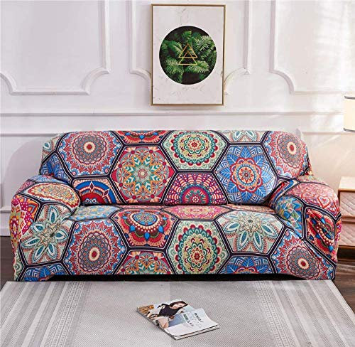 ZJJXM Sofaüberzug Polyester Bedruckter Sofahusse Sofaüberwurf Möbelschutz Bezug Für Couch,Weich,rutschfest,L-Form Ecksofabezug Hussen Überwurf Für Sofa.(3-Sitzer 190-230Cm,Buntes Gitter)