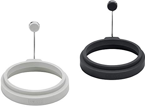 Lurch 70271 - Set di 2 stampi per uova rotondi, 100% senza BPA, in silicone platinico, colore: grigio chiaro