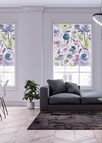 Lister Cartwright Floral Winter Patterned Roller Blinds (60 x 140 cm) | Cut to Size Blackout Blinds for Windows | Bedroom, Bathroom, Kitchen & Door Window Blinds | Easy Fit Child Safety Roller Blinds