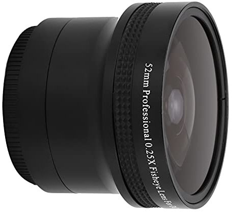 58mm 0.25x Super Macro Fisheye Lens, Aluminum Alloy High Definition Low Dispersion Black 58mm 0.25x Fisheye Lens for DSLR SLR Camera