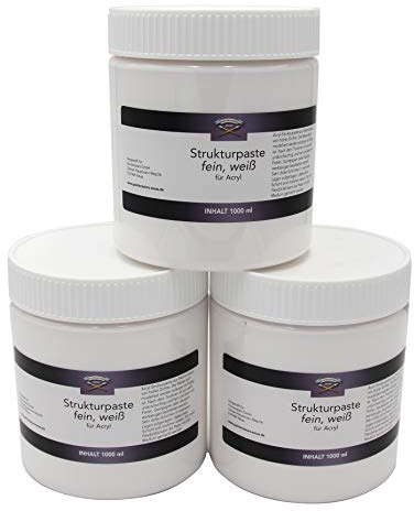 Paintersisters® Strukturpasta fin 3 000 ml/4 000 gr, strukturmedium för reliefs, modelleringsmassa för akrylmålning, spatel blandbar med sand
