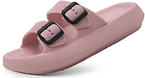 Weweya Slides for Women Pillow Slippers Cushioned Slides Sandals Pink Women Size 11 11.5