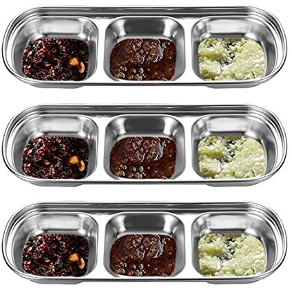 XGZ 4 piatti quadrati per spezie, ciotole per sushi, piattini in acciaio inox, per salsa in acciaio inox, antipasto, spezie, piattino, impilabile