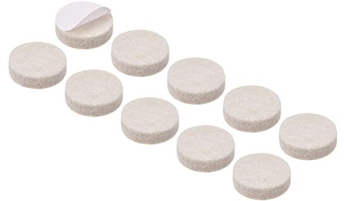 METALLIXITY Round Felt Furniture Pads (15mm/0.59) 25Pcs, Self-adhesive Floor Protectors - for Home Cabinet Closet Bed Feet, Beige