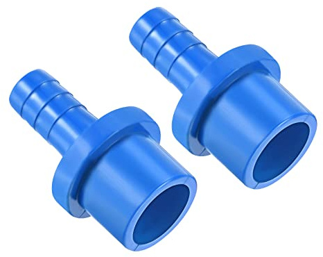 M METERXITY 2 Paquete PVC Tubo Montaje - Agua Tubo Conector, 10mm Púa Recto Tubo Junta, Aplicar a Exterior/Jardín/Piscina (OD 20mm, Azul)