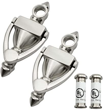 SANATO 2 Stück Nickel-Türklopfer mit UL-gelistetem, feuerfestem Türspion, 10,2 cm Höhe (10,2 cm Höhe, Nickel)