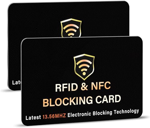 SaiTech IT 2 Pack RFID Blocking Card for Credit Debit ID Card, Black