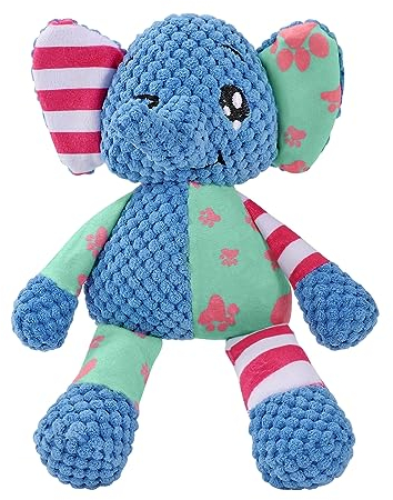 YSQEVN Hundespielzeug Elefant Plüschspielzeug für Hunde Interaktives Quietschspielzeug für Welpen Weich Kauspielzeug für Kleine, Mittlere, große Hunde, Katze