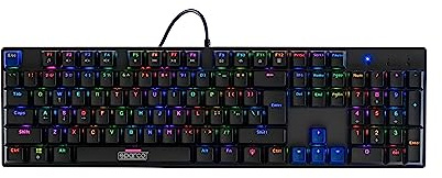 Celly, Tastiera con Filo Phantom Linea Sparco, Tastiera Meccanica Gaming Full-size Layout USA, Retroilluminazione Rainbow, Modalità Anti-ghosting, Luci RGB con 18 Modalità di Illuminazione, Plug&Play